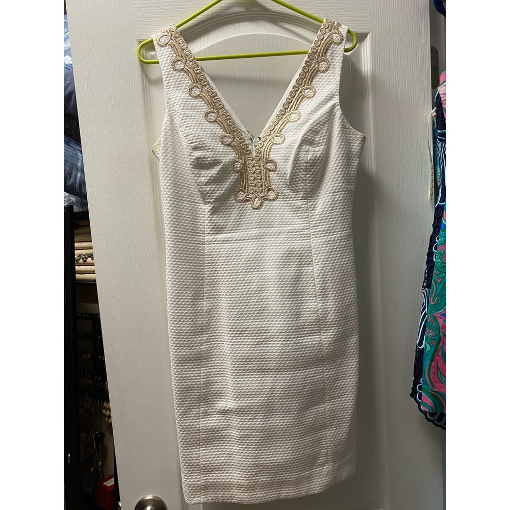 White Gold Lilly Pulitzer shift dress size 8